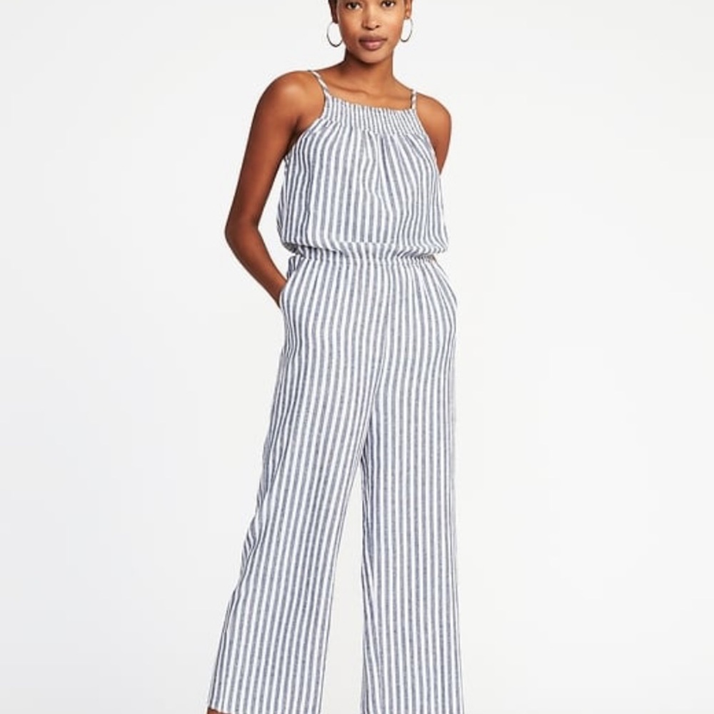 Old navy plus size striped jumpsuit